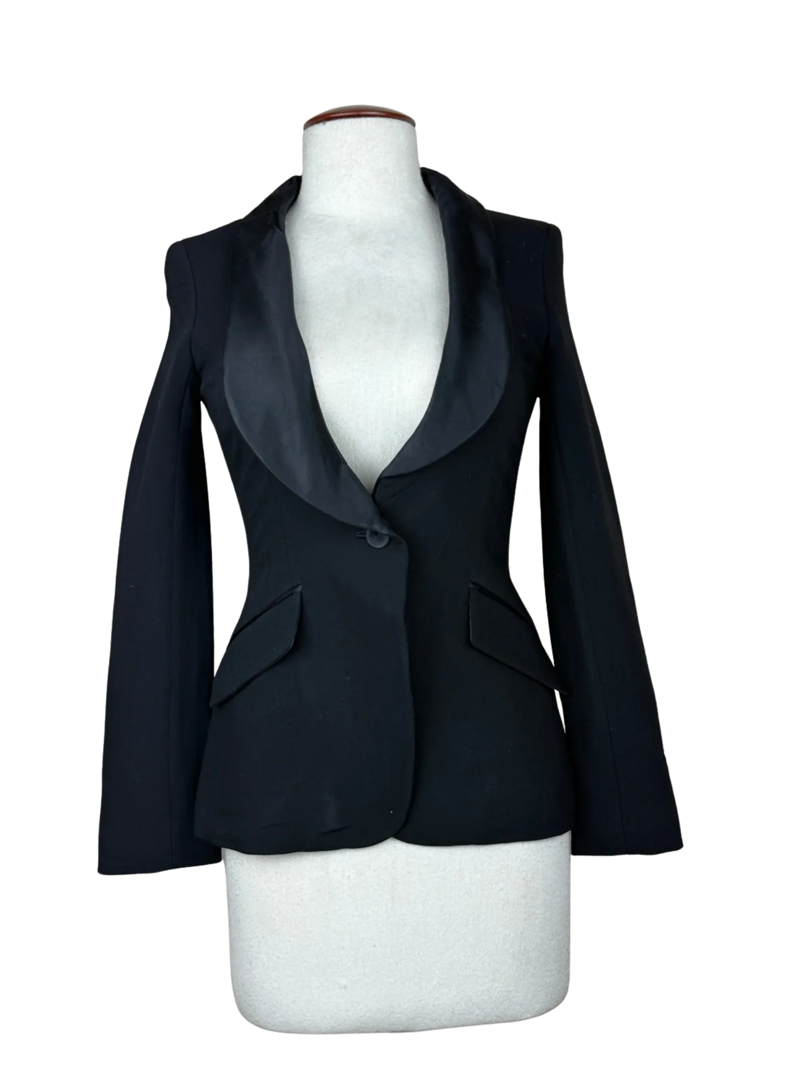 Premium Plus Condition Women Bolero Coatt | Preloved Jaeger London | Black Viscose | Thrift Shop for Womens Peshawar Pakistan | OTS
