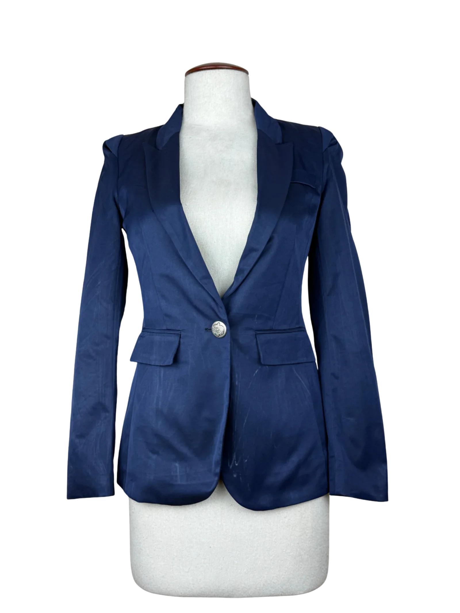 Shop Excellent Women Bolero Coatt by Pretty Girls | Preloved Branded Clothes | Blue Polyester | Womens | OTS Thrift Store Lahore Pakistan