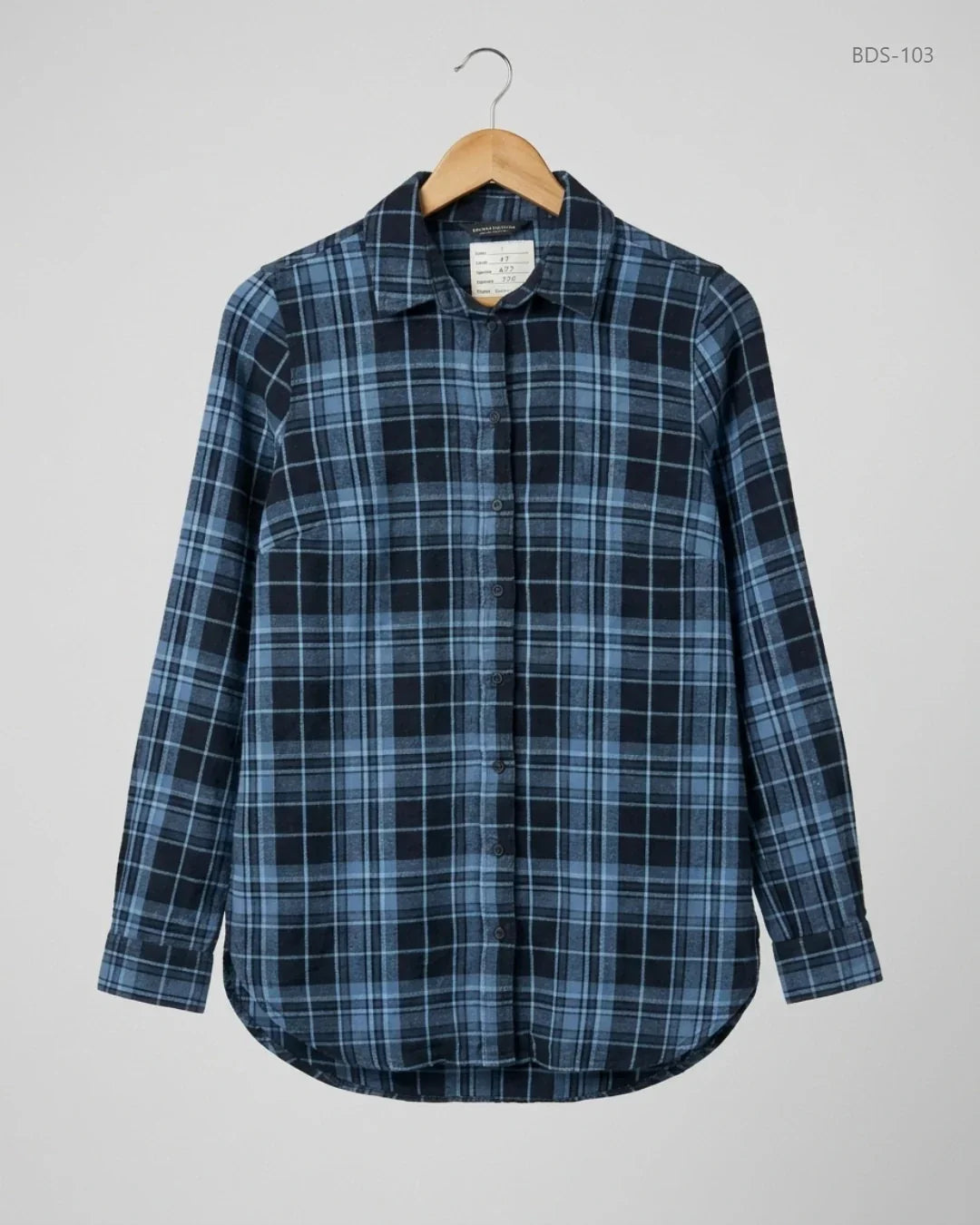 UK Imported secondhand Button Down Shirt - New Look brand, Blue & Black Viscose, Premium condition, for Womens - Online Thrift Store Karachi Pakistan