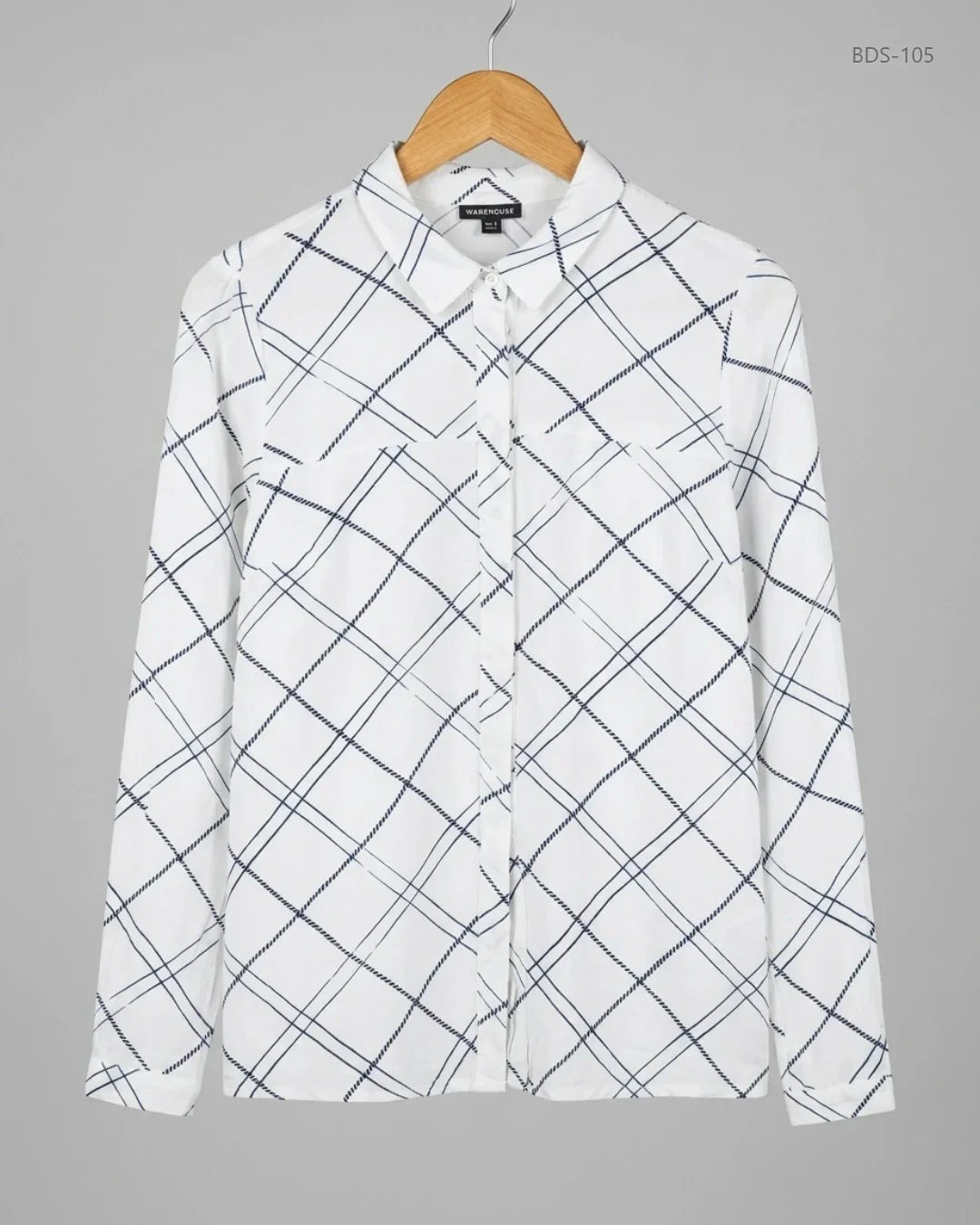 Button Down Shirt | Warehouse | Preloved Branded | White Polyester | Premium | OTS Thrift Store Lahore Pakistan