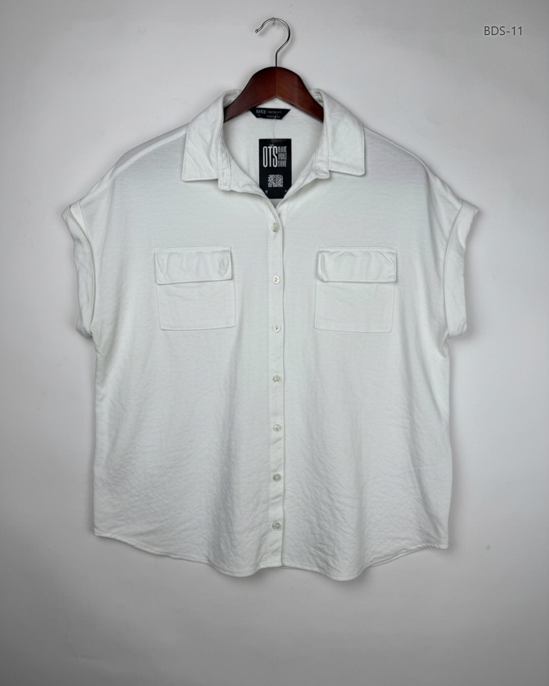 Button Down Shirt | Marks & Spencer | Preloved Branded | OffWhite Viscose | Premium | OTS Thrift Store Lahore Pakistan