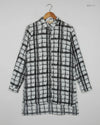 Button Down Shirt | CAMEA ROSE | Preloved Branded | Black & White Polyester | Premium | OTS Thrift Store Peshawar Pakistan
