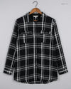 Button Down Shirt | TU | Preloved Branded | Black & White Viscose | Premium | OTS Thrift Store Islamabad Pakistan