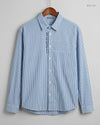 Secondhand Branded Button Down Shirt by BRENN, Blue Cotton fabric, Premium condition, for Womens - Online Thrift Shop Lahore Pakistan