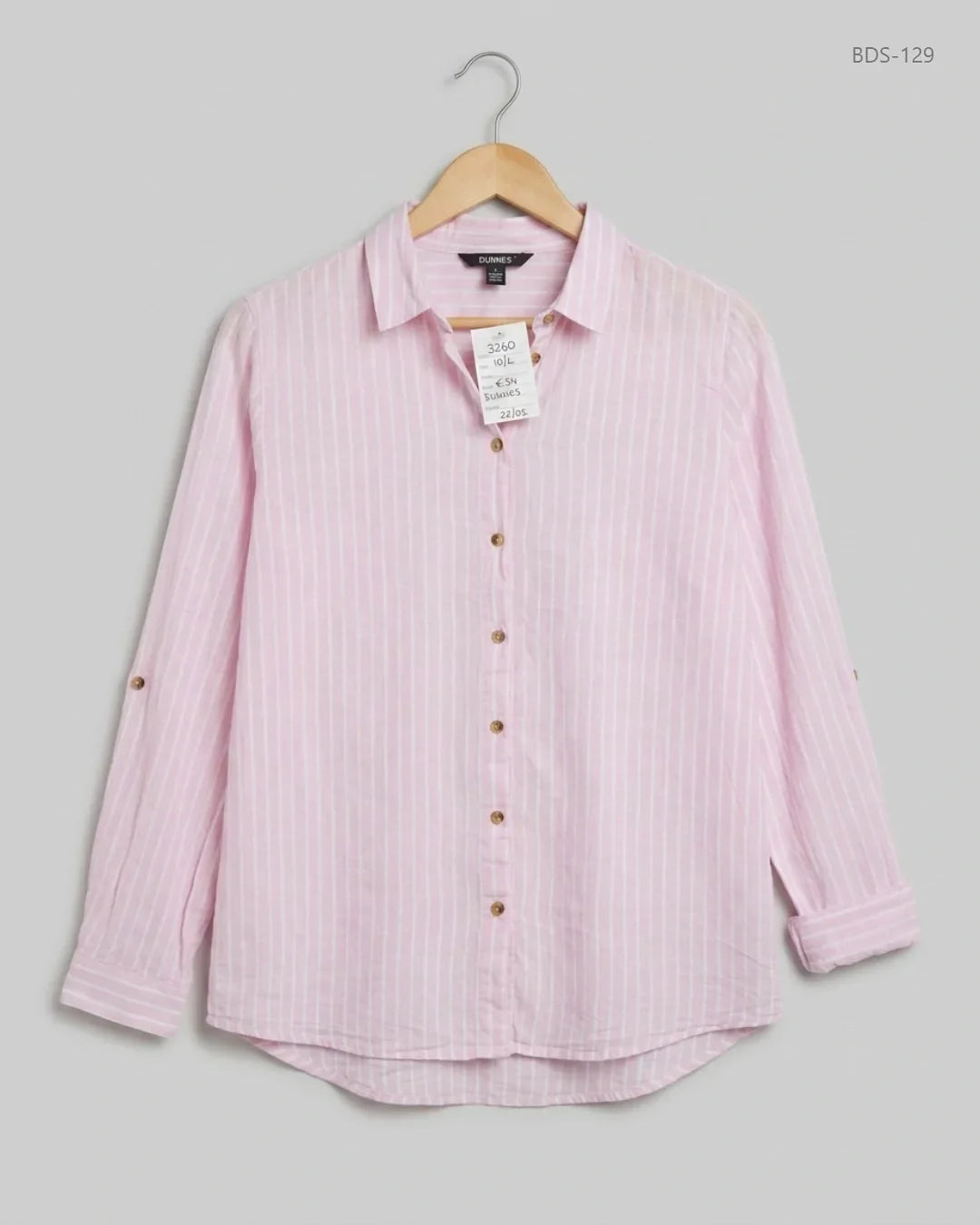 Button Down Shirt | DUNNES | Preloved Branded | Pink Cotton | Premium | OTS Thrift Store Peshawar Pakistan