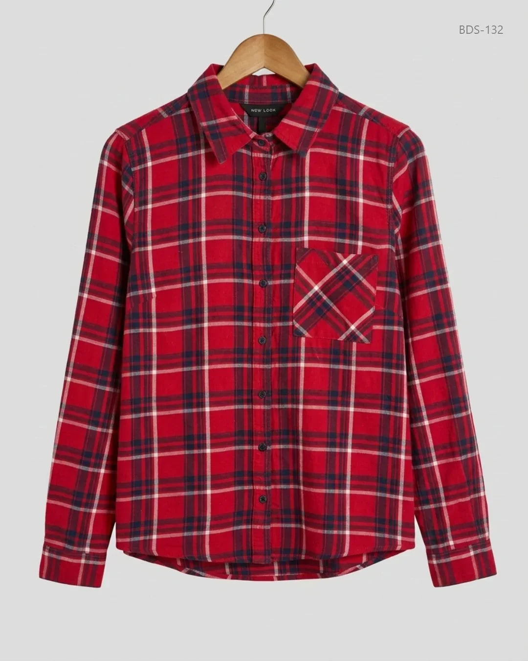 Preloved Premium Button Down Shirt by New Look, Red Cotton for Womens - OTS Thrift Shop Islamabad Pakistan