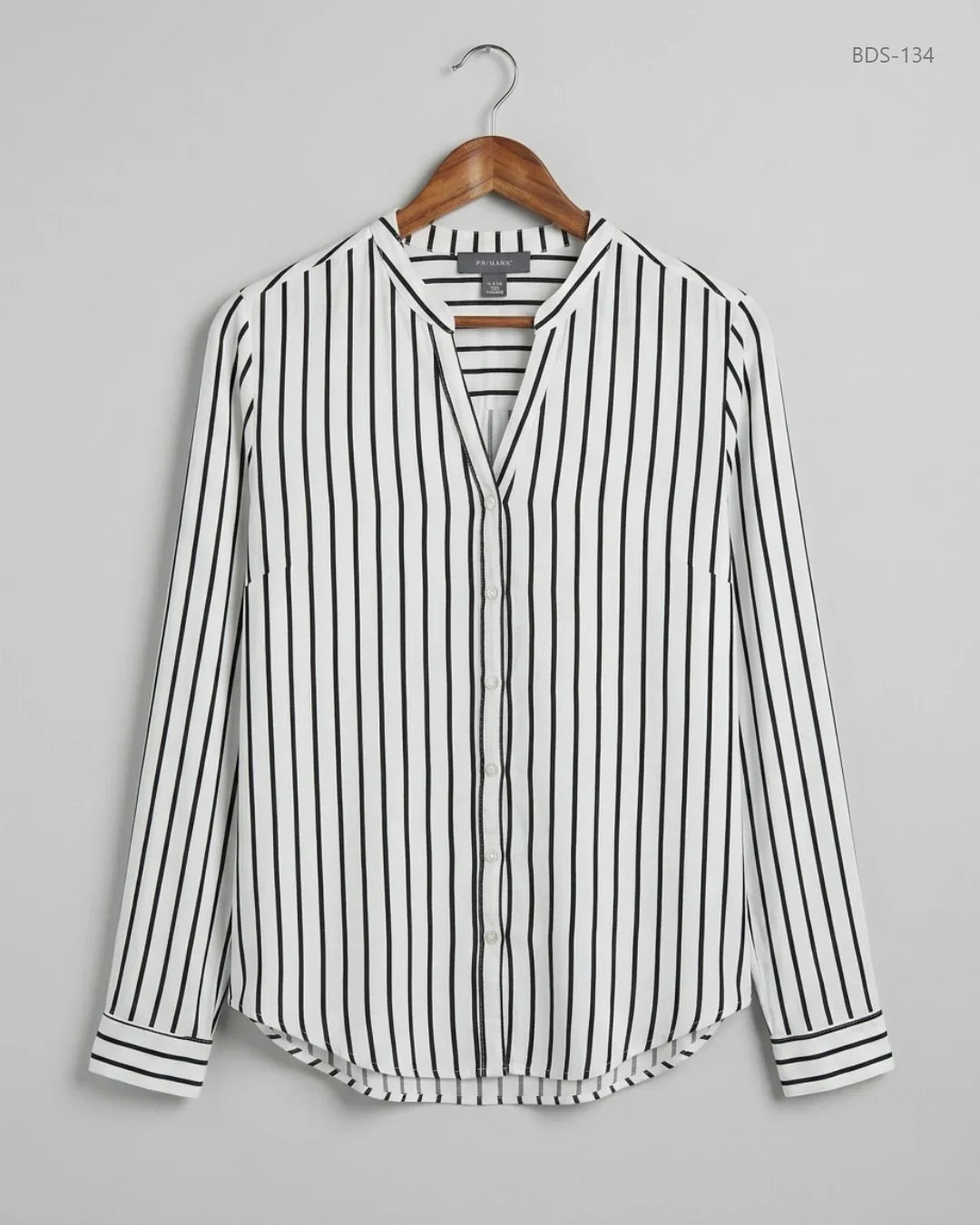 Preloved Excellent Button Down Shirt by Primark, Black & White VISCOSE for Womens - OTS Thrift Shop Islamabad Pakistan