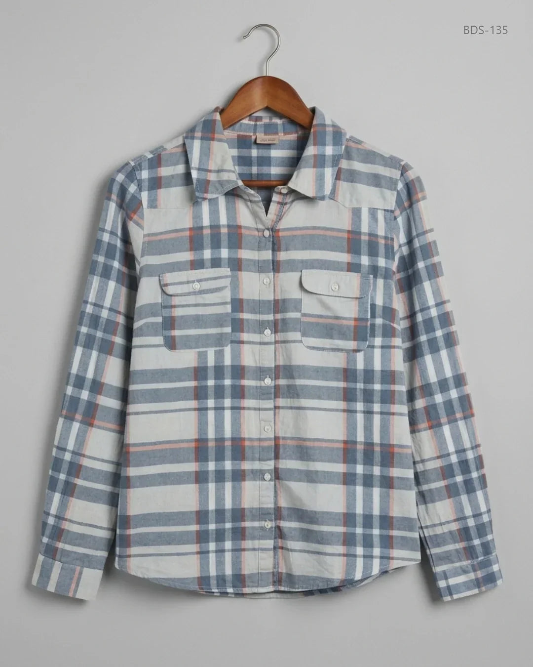 Preloved Premium Button Down Shirt by CUT LABEL, Blue Cotton for Womens - OTS Thrift Shop Islamabad Pakistan