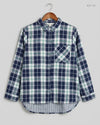 Preloved Premium Button Down Shirt by Marks & Spencer, Blue Cotton for Womens - OTS Thrift Shop Islamabad Pakistan