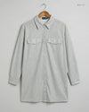 Shop Premium Button Down Shirt by PRETTYLITTLETHING | Preloved Branded Clothes | Grey POLYESTER | Womens | OTS Thrift Store Karachi Pakistan