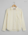 Shop Excellent Button Down Shirt by Marks & Spencer | Preloved Branded Clothes | White & Yello Lines Cotton | Womens | OTS Thrift Store Lahore Pakistan