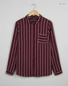 Button Down Shirt | New Look | Preloved Branded | Maroon POLYESTER | Premium | OTS Thrift Store Peshawar Pakistan