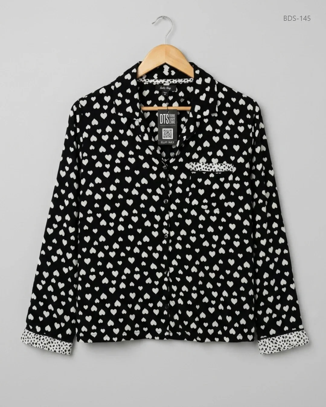 Preloved Excellent Button Down Shirt by belle vere, Black VISCOSE for Womens - OTS Thrift Shop Peshawar Pakistan