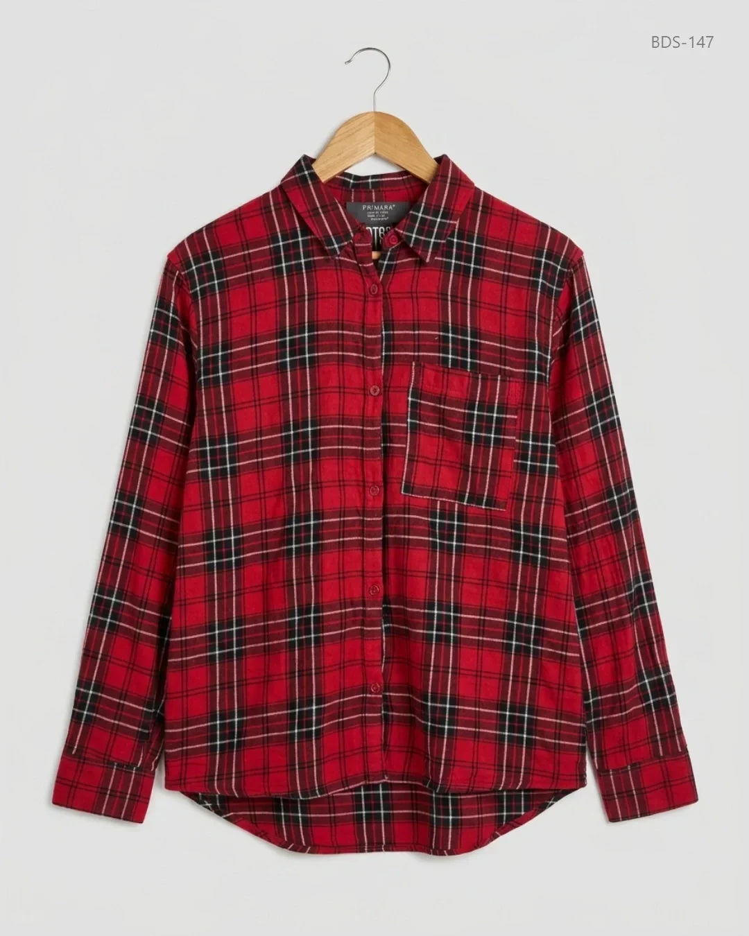Shop Premium Button Down Shirt by Primark | Preloved Branded Clothes | Red Viscose | Womens | OTS Thrift Store Karachi Pakistan