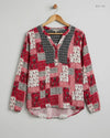 UK Imported secondhand Button Down Shirt - Classic brand, Red Cotton, Premium condition, for Womens - Online Thrift Store Karachi Pakistan