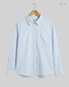 Preloved Premium Button Down Shirt by H&M, Blue & White Viscose for Womens - OTS Thrift Shop Peshawar Pakistan