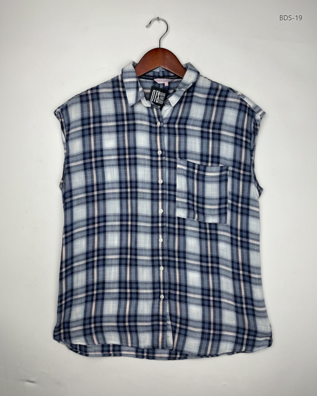 UK Imported secondhand Button Down Shirt - Next brand, Blue Viscose, Premium condition, for Women - Online Thrift Store Peshawar Pakistan
