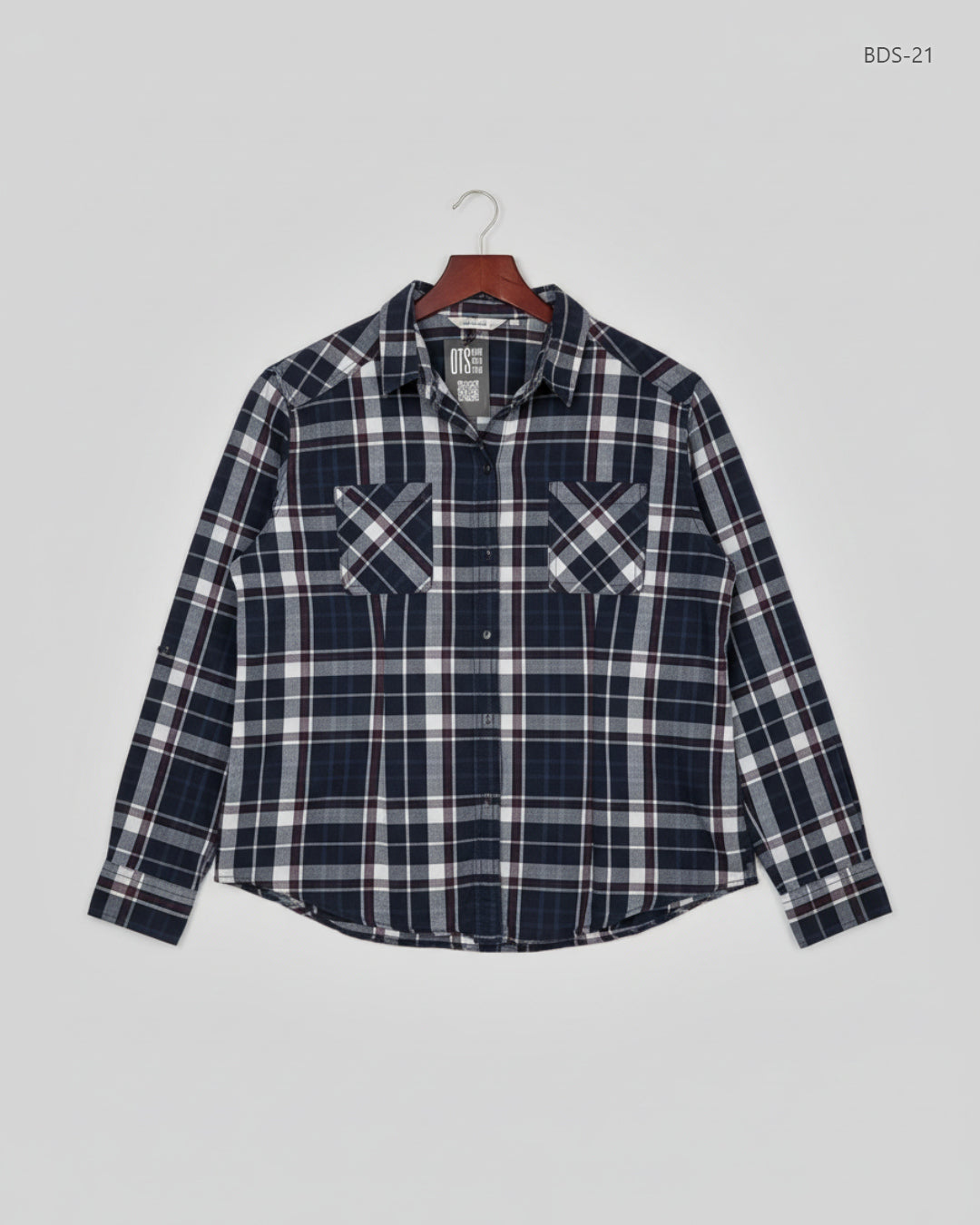 Preloved Premium Button Down Shirt by Peacocks, Blue Cotton for Women - OTS Thrift Shop Lahore Pakistan