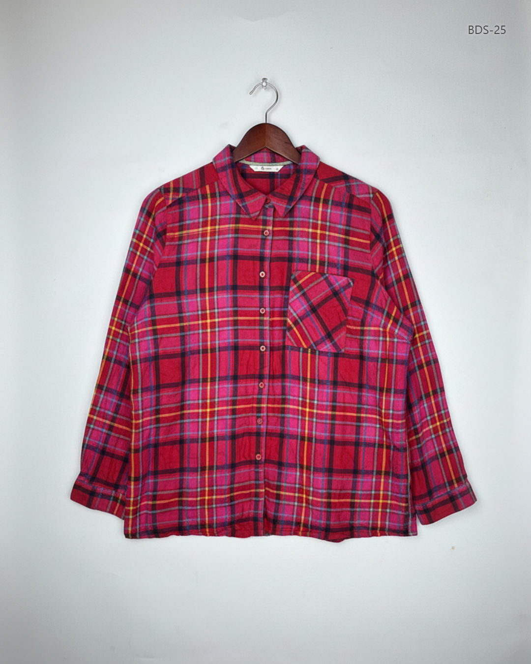 Button Down Shirt | TU | Preloved Branded | Red Viscose | Premium | OTS Thrift Store Karachi Pakistan