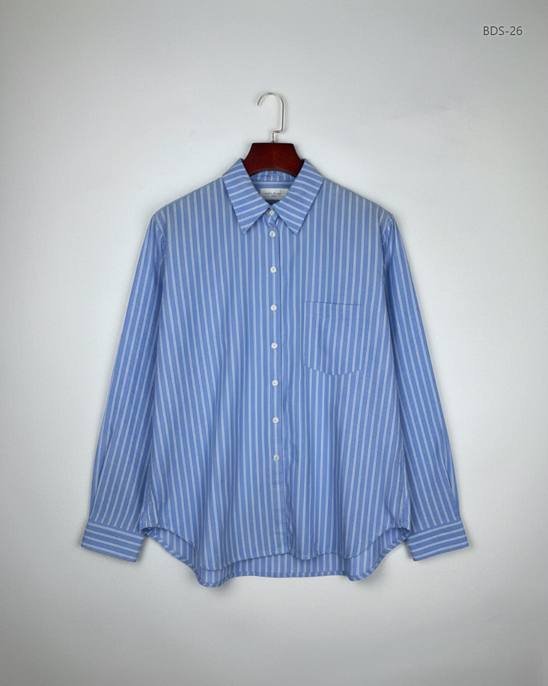 Preloved Premium Button Down Shirt by F&F, Blue Cotton for Women - OTS Thrift Shop Peshawar Pakistan