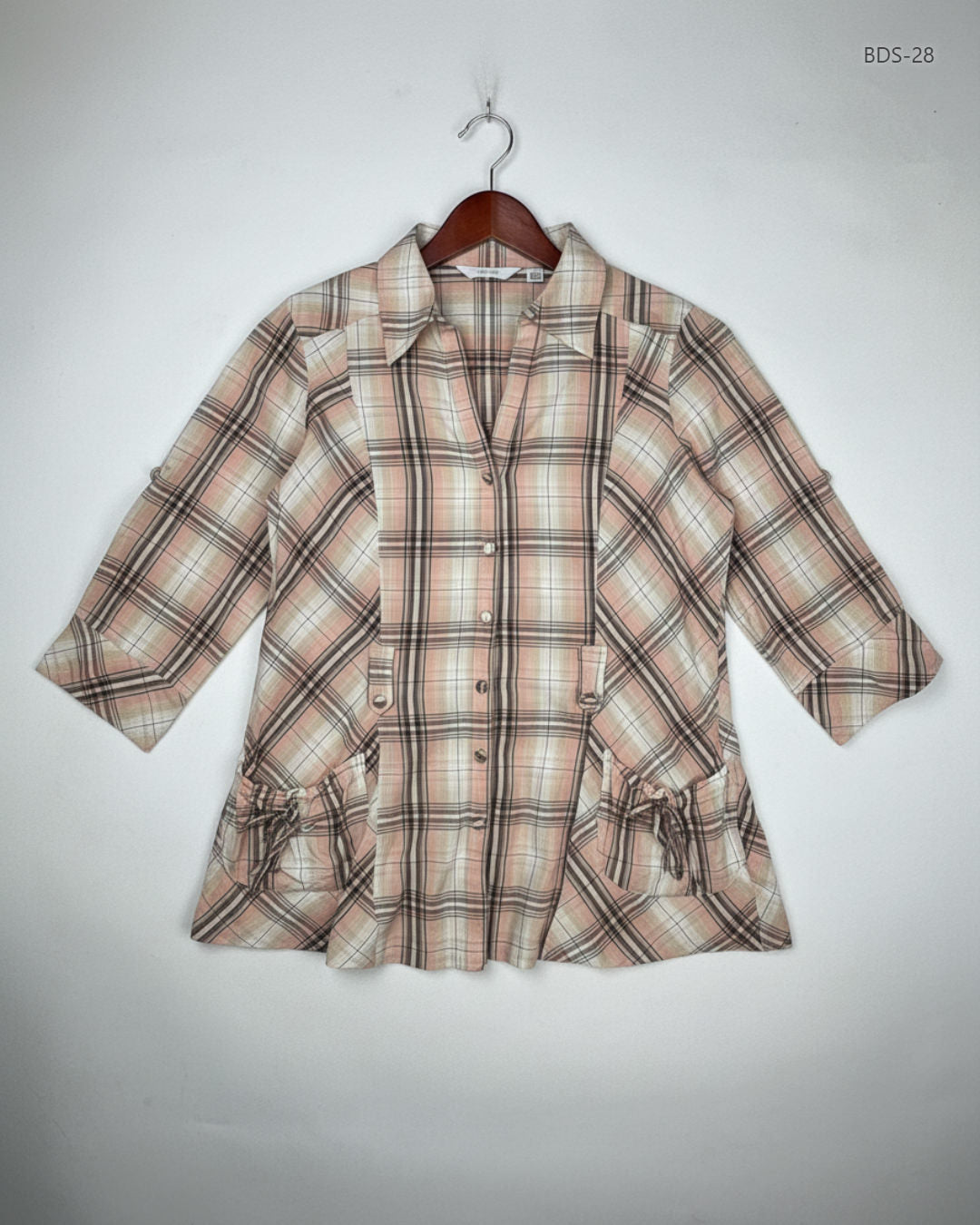 Secondhand Branded Button Down Shirt by NEXT, Brown Cotton fabric, Premium condition, for Women - Online Thrift Shop Karachi Pakistan