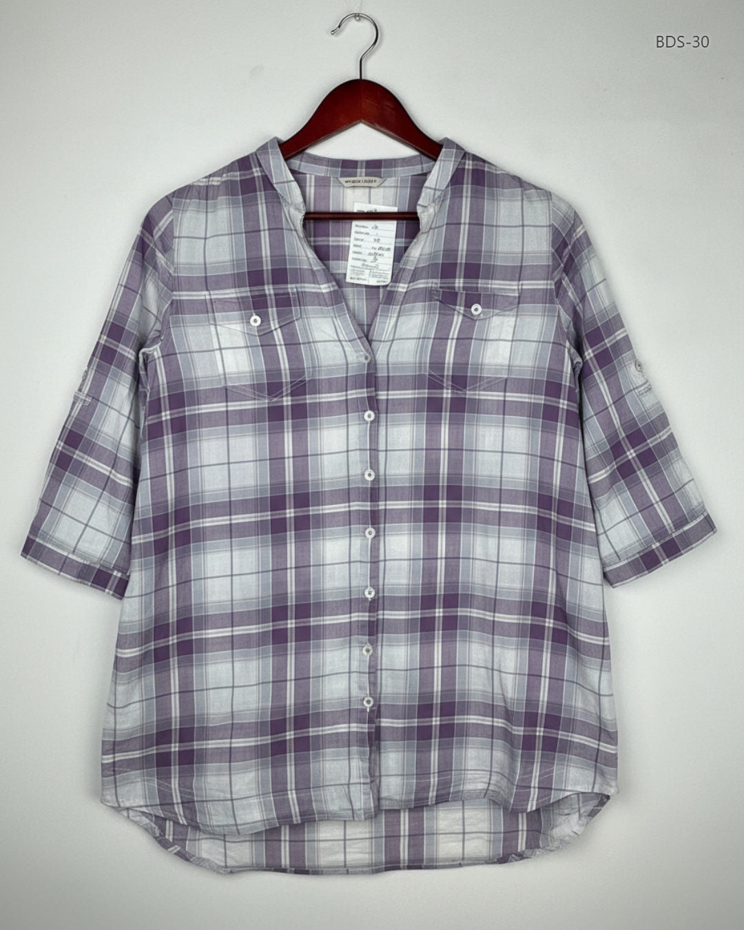 Premium Condition Button Down Shirt | Preloved Marks & Spencer | Purple Cotton | Thrift Shop for Women Karachi Pakistan | OTS