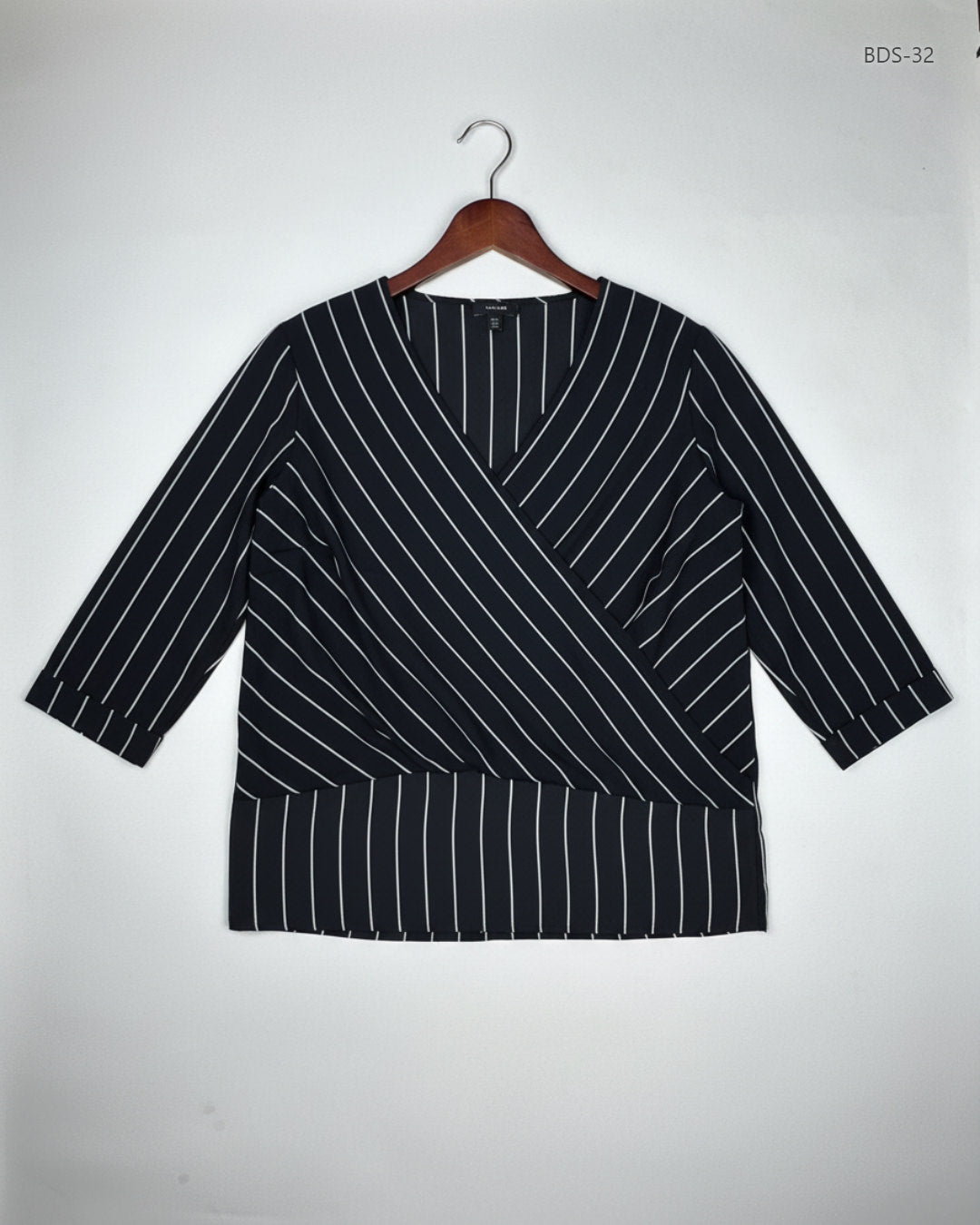 Secondhand Branded Button Down Shirt by Atmosphere, Black Polyester fabric, Premium condition, for Women - Online Thrift Shop Peshawar Pakistan