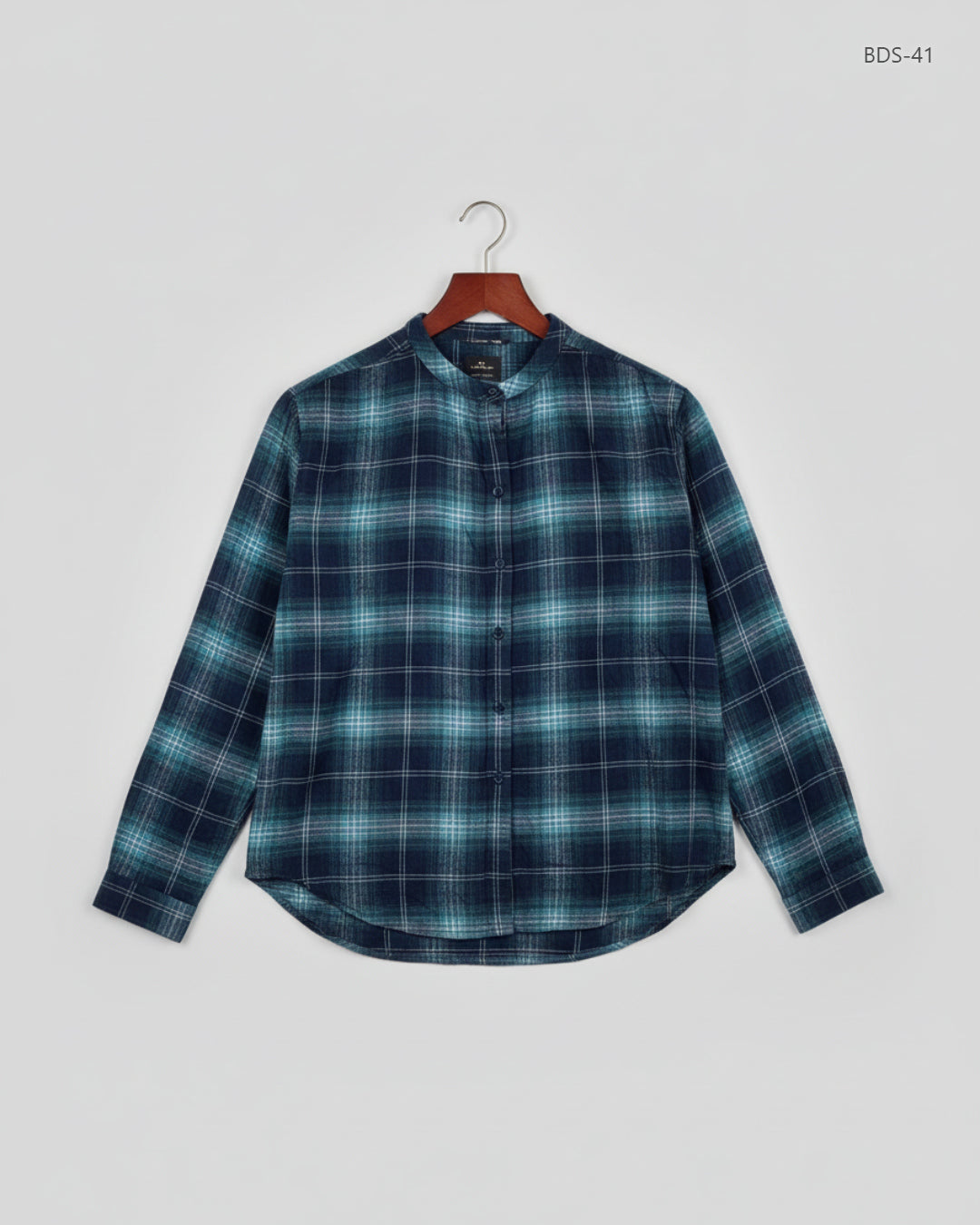 Shop Premium Button Down Shirt by George | Preloved Branded Clothes | Grey & Green Cotton | Women | OTS Thrift Store Lahore Pakistan