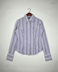 Secondhand Branded Button Down Shirt by TM Lewin, Violet Cotton fabric, Premium condition, for Women - Online Thrift Shop Lahore Pakistan