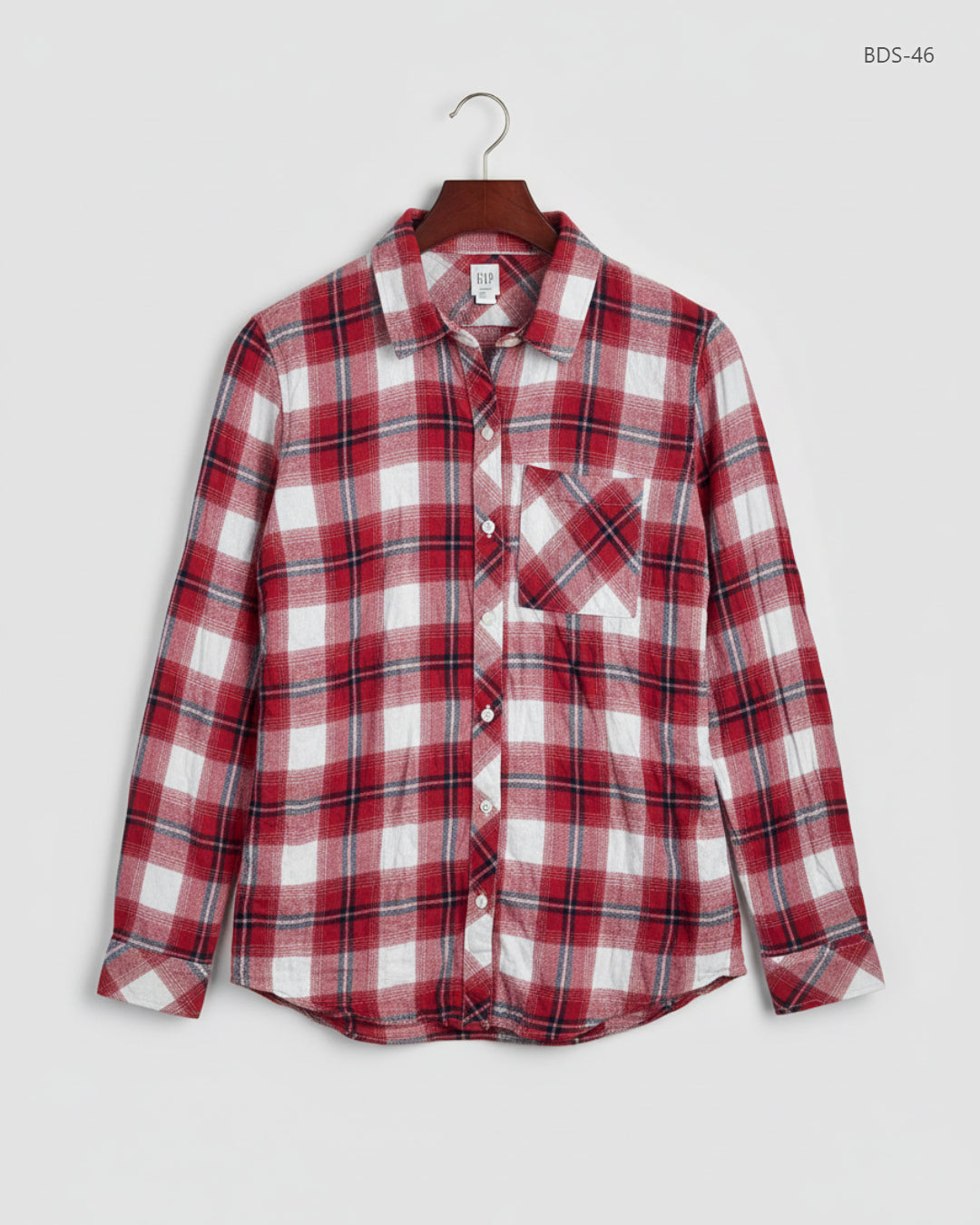Preloved Premium Button Down Shirt by GAP, Red Cotton for Women - OTS Thrift Shop Peshawar Pakistan