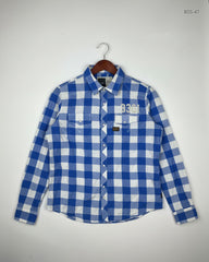 Shop Premium Button Down Shirt by G-Star | Preloved Branded Clothes | Blue Cotton | Women | OTS Thrift Store Islamabad Pakistan