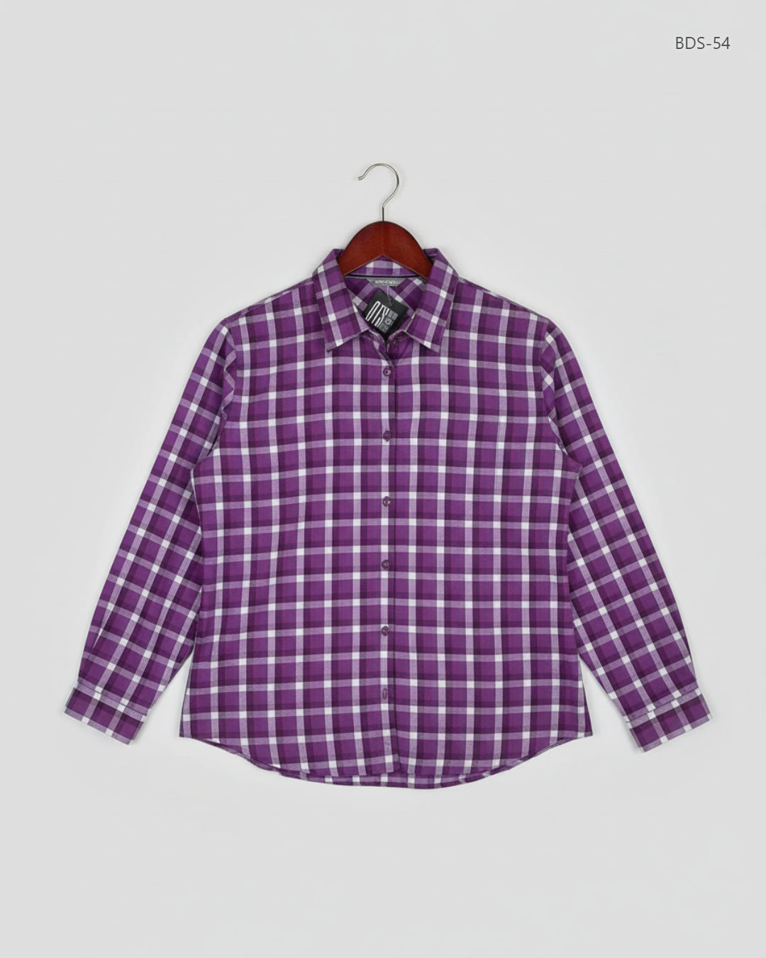 Preloved Premium Button Down Shirt by Rohan, Purple Cotton for Women - OTS Thrift Shop Lahore Pakistan