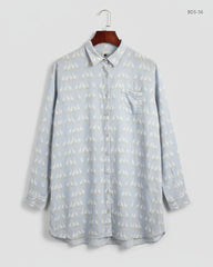 Shop Premium Button Down Shirt by Maison de nimes | Preloved Branded Clothes | Lilac Cotton | Women | OTS Thrift Store Karachi Pakistan