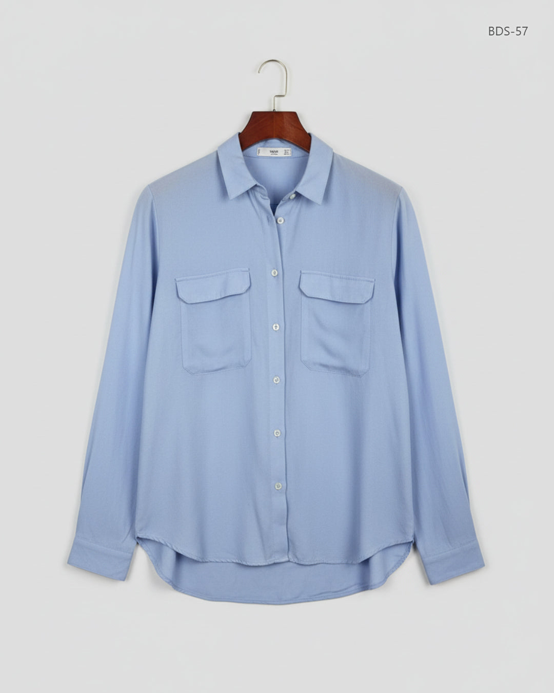 Button Down Shirt | Mango | Preloved Branded | SkyBlue Viscose | Premium | OTS Thrift Store Karachi Pakistan