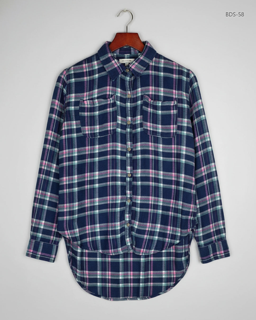 Preloved Premium Button Down Shirt by abercrombie & Fitch, Blue Cotton for Women - OTS Thrift Shop Karachi Pakistan