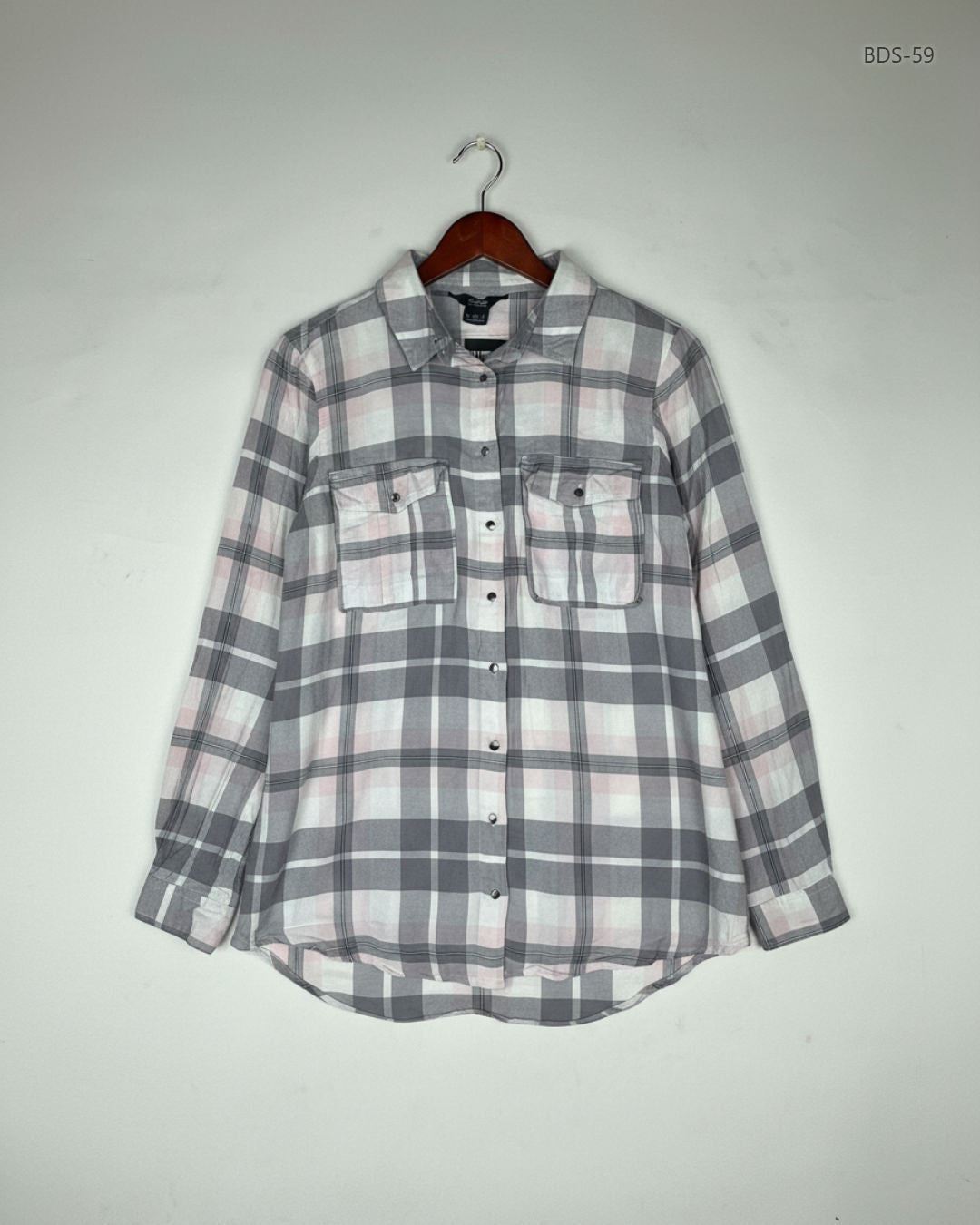 Shop Premium Button Down Shirt by F&F | Preloved Branded Clothes | Pink Cotton | Women | OTS Thrift Store Peshawar Pakistan