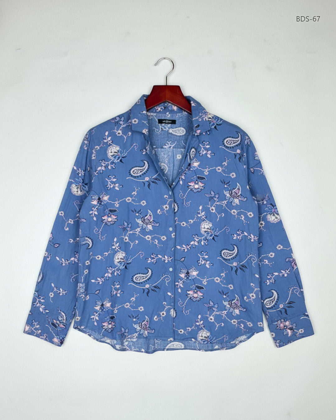 Premium Condition Button Down Shirt | Preloved H&M | Blue Cotton | Thrift Shop for Women Lahore Pakistan | OTS