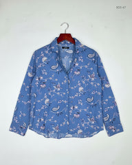Premium Condition Button Down Shirt | Preloved H&M | Blue Cotton | Thrift Shop for Women Lahore Pakistan | OTS