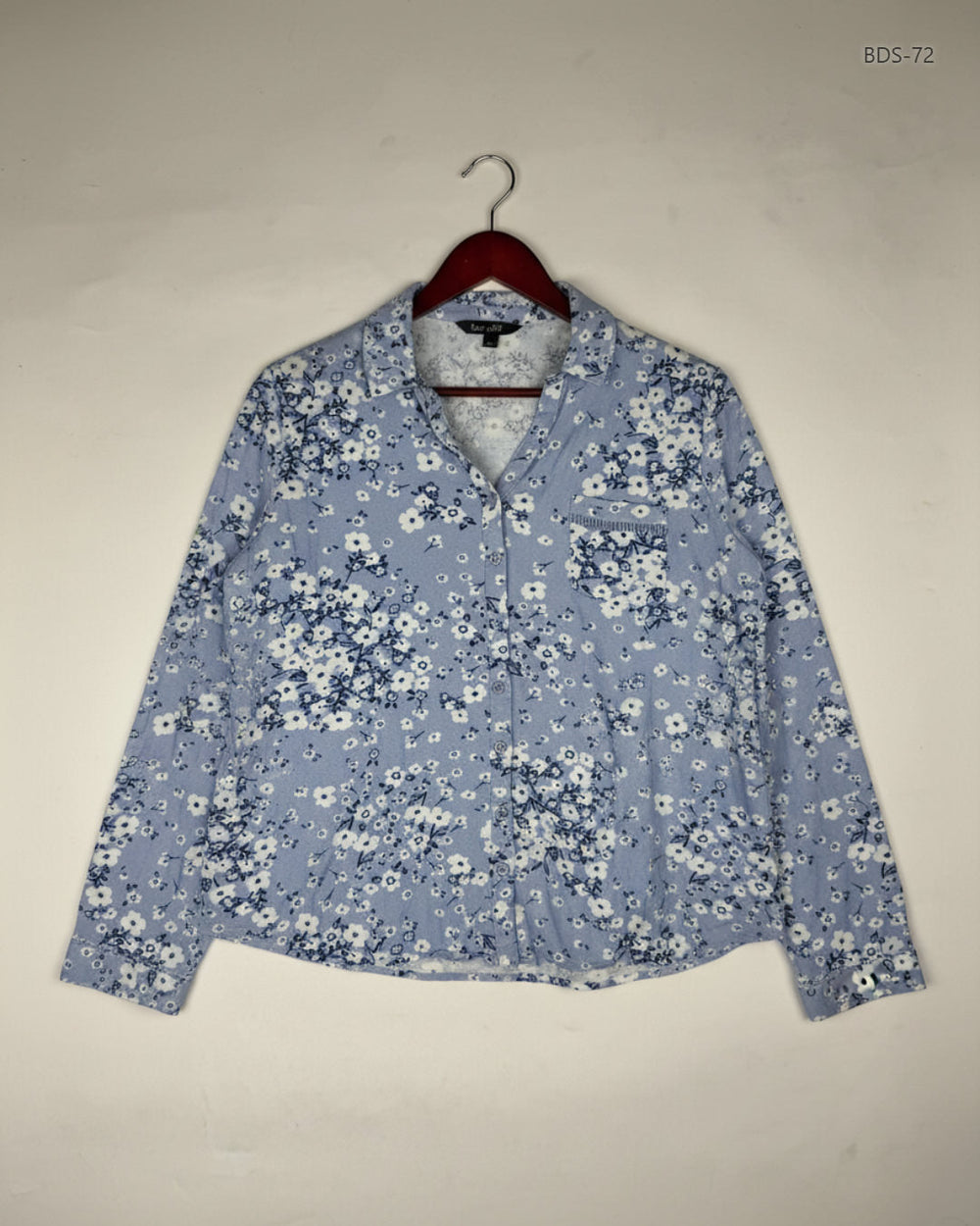 Preloved Premium Button Down Shirt by BonmarchÃ©, SkyBlue Viscose for Women - OTS Thrift Shop Peshawar Pakistan