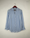 UK Imported secondhand Button Down Shirt - H&M brand, White & Blue Cotton, Premium condition, for Women - Online Thrift Store Peshawar Pakistan