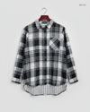 UK Imported secondhand Button Down Shirt - Marks & Spencer brand, grey white Cotton, Premium condition, for Women - Online Thrift Store Peshawar Pakistan
