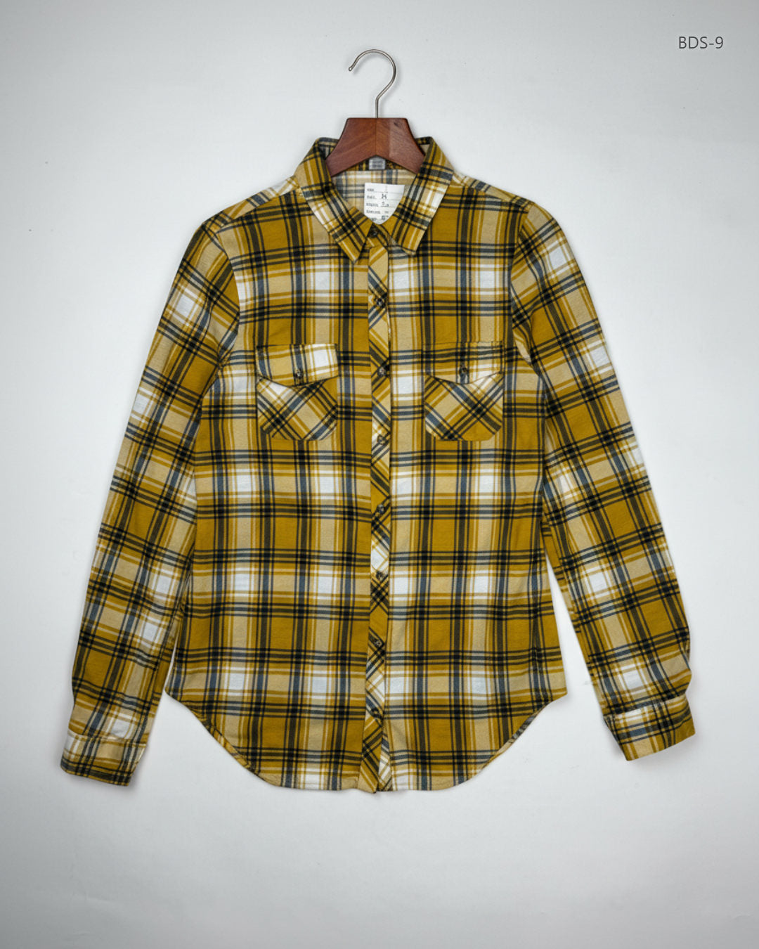 Shop Premium Button Down Shirt by PASSPORT | Preloved Branded Clothes | Yellow Polyester | Women | OTS Thrift Store Karachi Pakistan