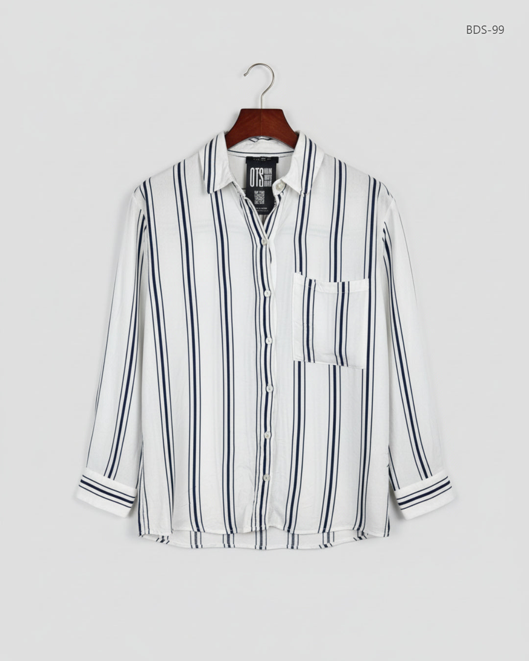 UK Imported secondhand Button Down Shirt - Bershka brand, White Cotton, Premium condition, for Women - Online Thrift Store Karachi Pakistan