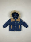 UK Imported secondhand Winter Boys Jackets - chicco brand, Brown&blue Cotton, Premium condition, for Boys - Online Thrift Store Islamabad Pakistan
