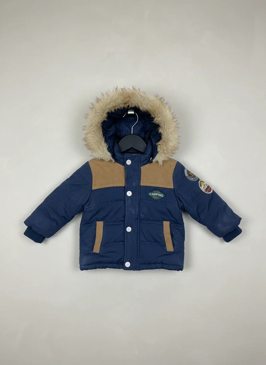 UK Imported secondhand Winter Boys Jackets - chicco brand, Brown&blue Cotton, Premium condition, for Boys - Online Thrift Store Islamabad Pakistan