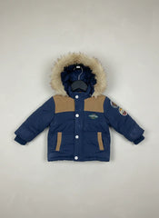 UK Imported secondhand Winter Boys Jackets - chicco brand, Brown&blue Cotton, Premium condition, for Boys - Online Thrift Store Islamabad Pakistan