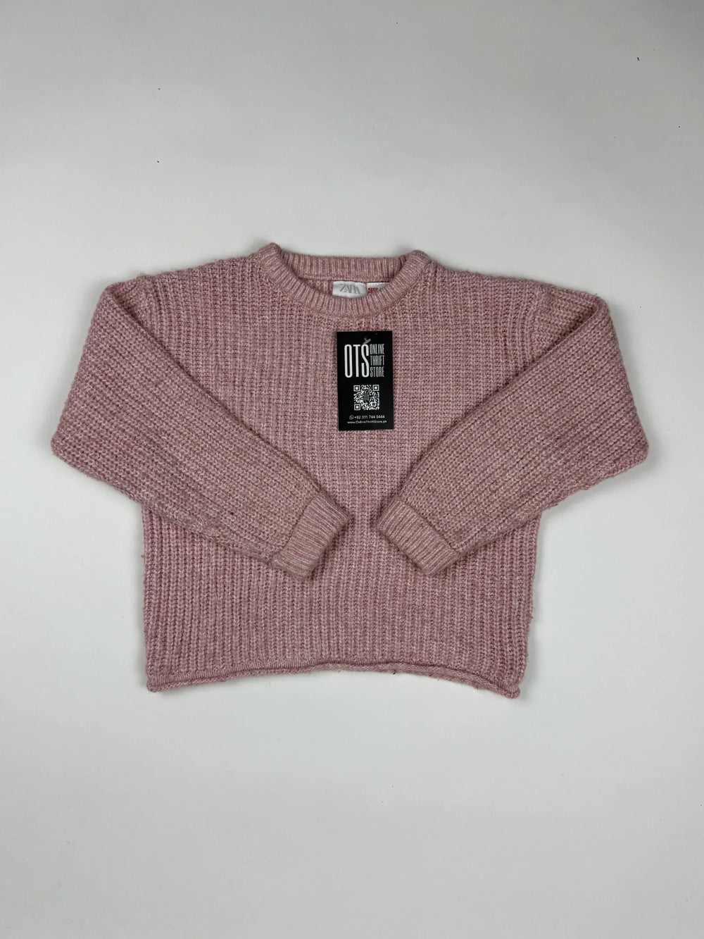 Secondhand Branded Girls Sweaters by Zara, Pink Polyester fabric, Premium condition, for Girls - Online Thrift Shop Lahore Pakistan