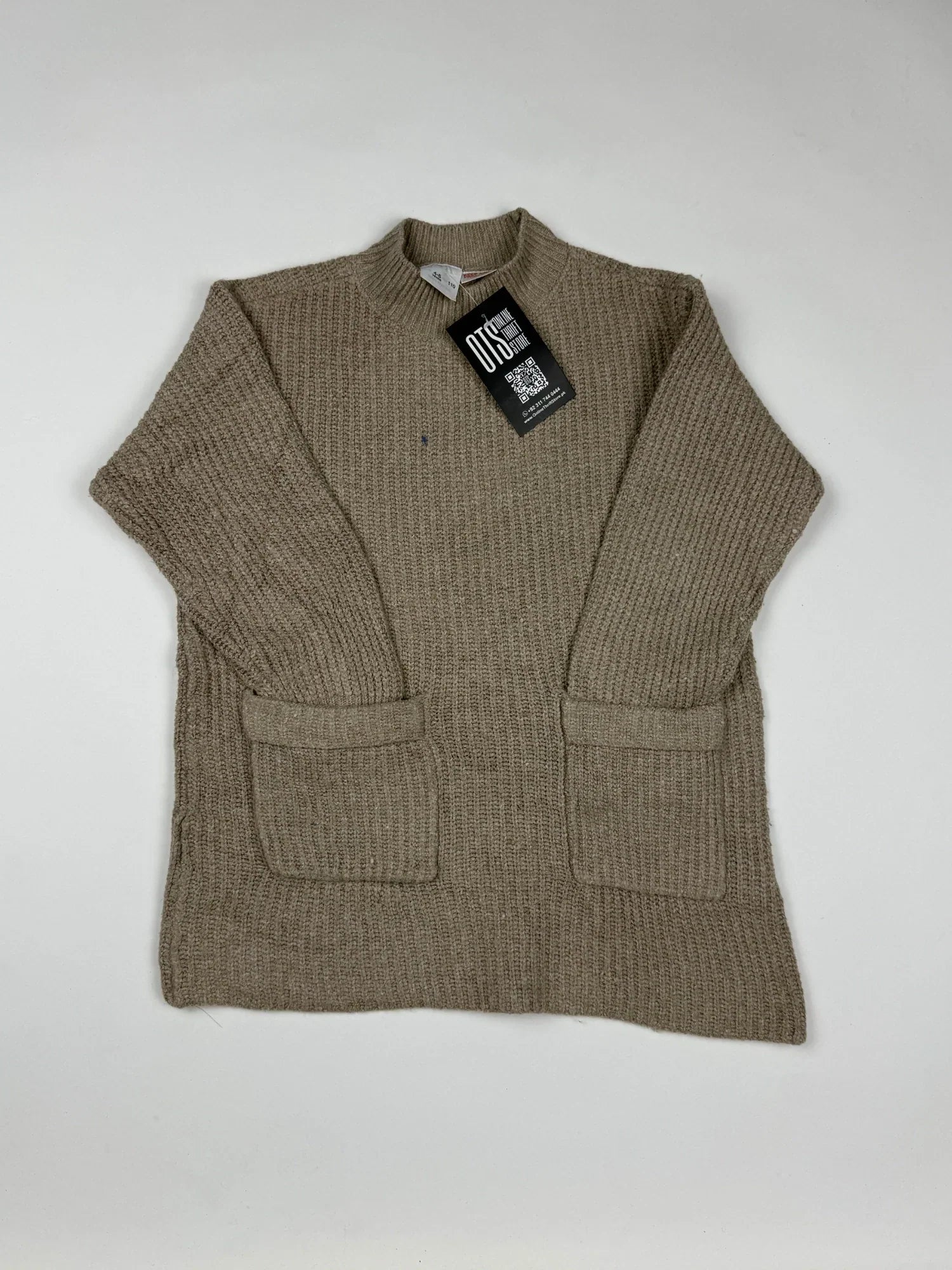 Shop Excellent Girls Sweaters by Zara | Preloved Branded Clothes | Brown Wool | Girls | OTS Thrift Store Peshawar Pakistan