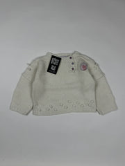 UK Imported secondhand Girls Sweaters - Kiss Melody brand, OffWhite Acrylic, Excellent condition, for Girls - Online Thrift Store Lahore Pakistan