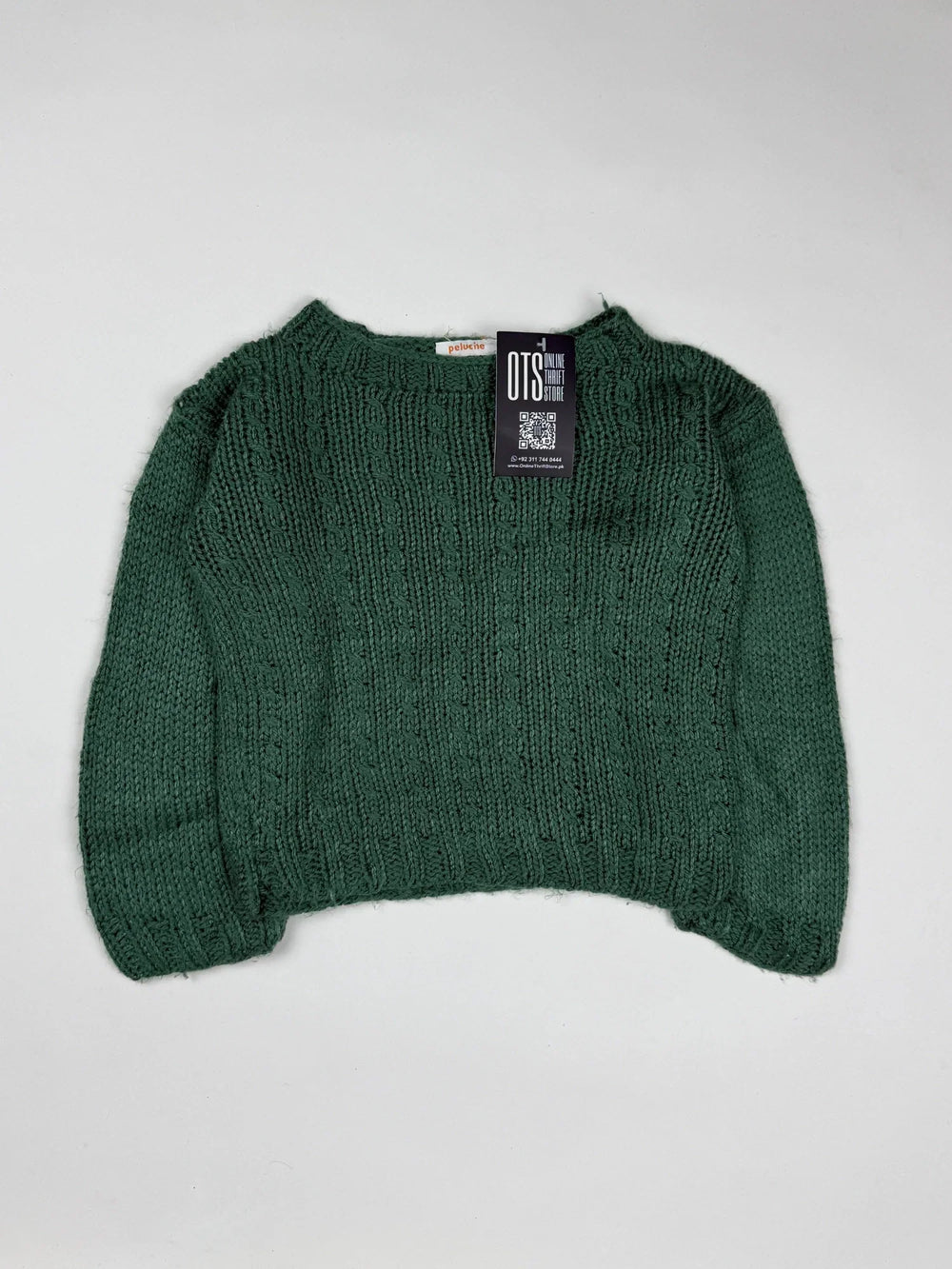 Premium Condition Girls Sweaters | Preloved Peluche | Dark Green Wool | Thrift Shop for Girls Lahore Pakistan | OTS